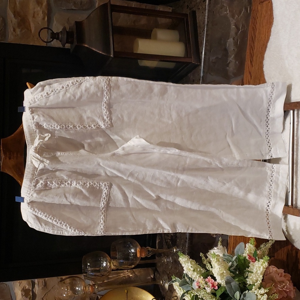 Nwt Joie linnen white pull on pants wide legs